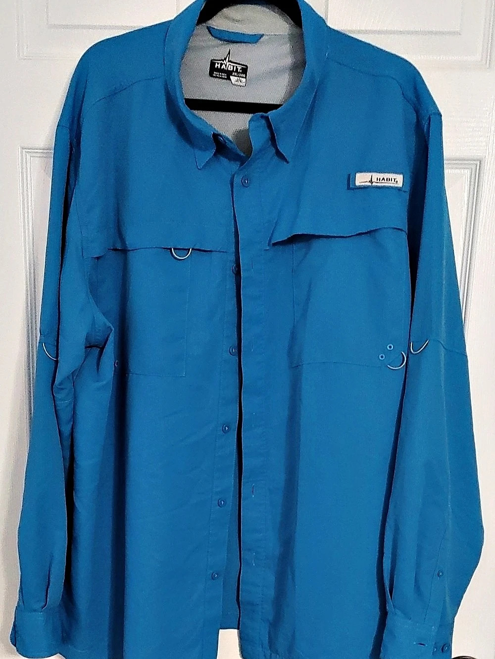 Habit Men's Long Sleeve Fishing Shirt Blue 2XL